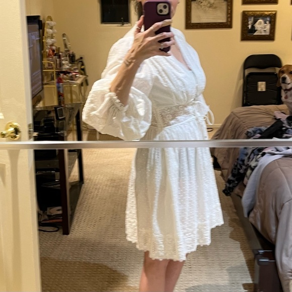 Zimmermann Floral Lace Dotted Mini Dress. - Picture 2 of 10